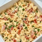 Creamy baked feta pasta with roasted tomatoes and fresh basil