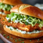 Chicken Caesar Sandwich with crispy romaine and creamy dressing on toasted bread
