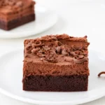 Chocolate Mousse Brownies with fudgy brownie base and silky ganache topping
