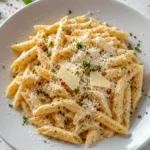 Creamy Garlic Pasta served warm with Parmesan and fresh parsley