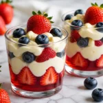 Trifle Cups with Whipped Vanilla Cream layered dessert