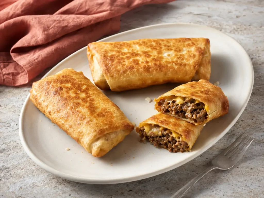Whole Beef and Cheese Chimichangas served with salsa