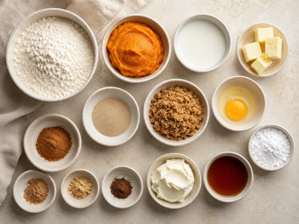 Pumpkin Cinnamon Rolls ingredients
